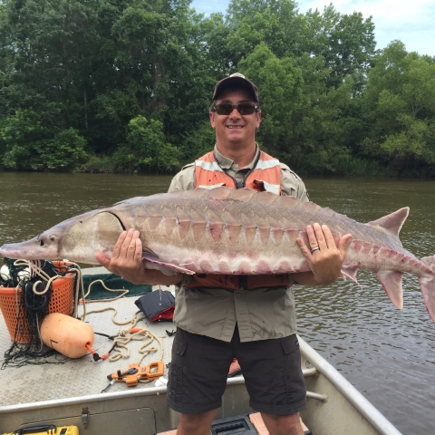 Grant Webber with Sturgeon