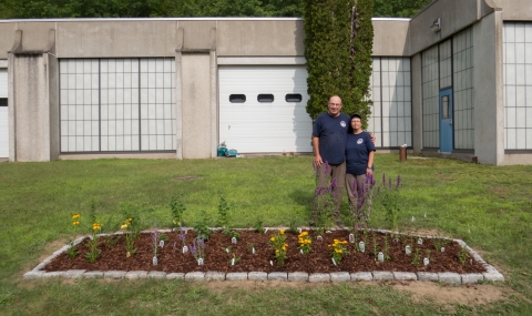 Volunteers Mark and Teri McClelland at Green Lake pollinator garden