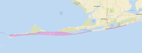 Range of the Alabama Beach Mouse