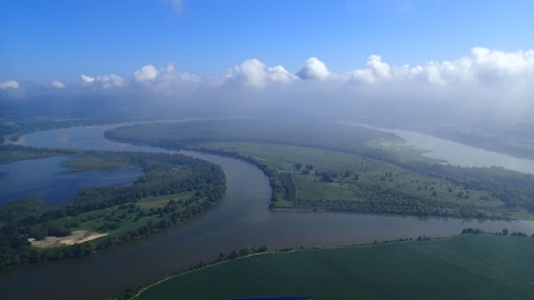 Ariel view of Presquile Island