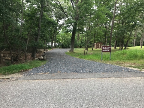 The entrance to the Lily Lake Kayak Launch, 