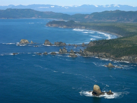 Aerial View of Point of Arches, Flattery Rocks NWR