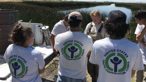 Youth Conservation Corp Crew learning how to identify ducks