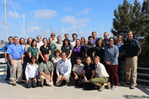 Ventura FWO staff pose at Ventura Harbor