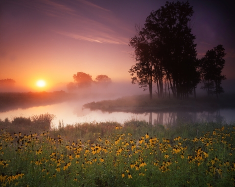 Sunrise overlooking Nippersink Creek