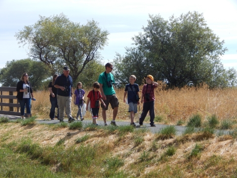 Birders at Tule Lake NWR Discovery Marsh Trail