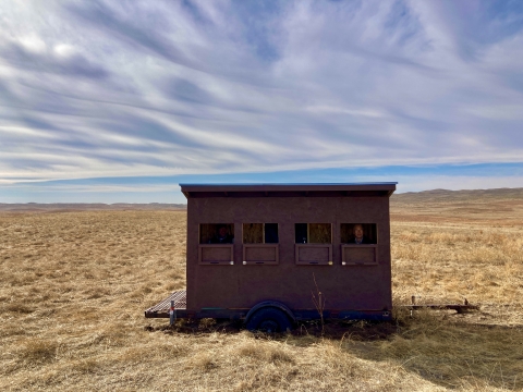 Prairie grouse lek viewing blind at Lacreek National Wildlife Refuge