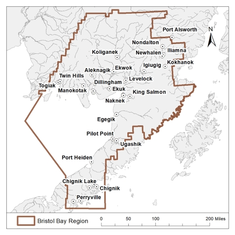 Map of Bristol Bay Region