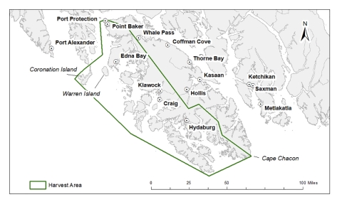 Map of Southeast Alaska Region