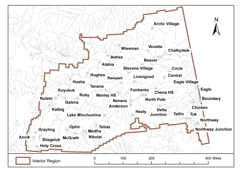 Map of Interior Region of Alaska