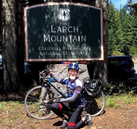 Mike Green birding while biking