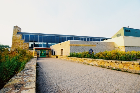 Outside front entrance of visitor center