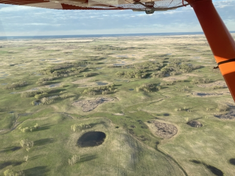 A view from an airplane of the Canadian landscape