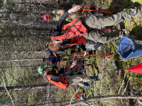 Nulhegan Planters Prepare Dibbles in the Forest