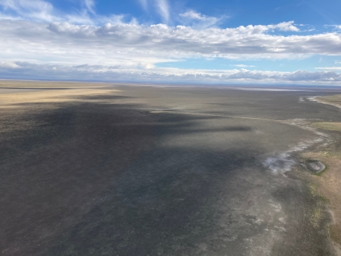 aerial view of a dry landscape