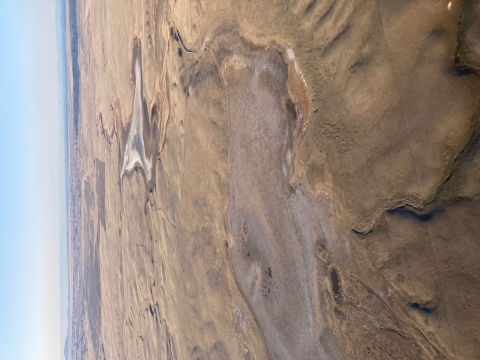 aerial view of dry conditions on the landscape