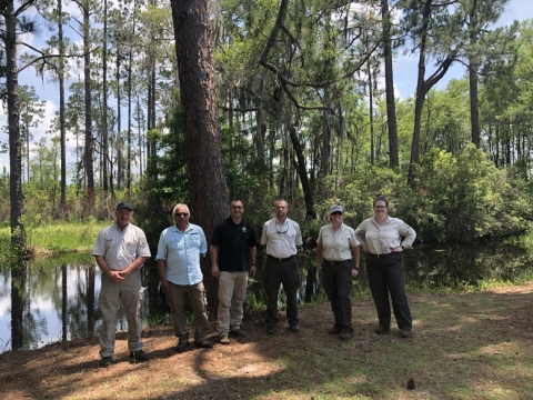 Photo of Larry Woodward, Emman Spain, Turner Hunt, Richard Kanaski, Susan Heisey, Haley Messer. Credit, Richard Kanaski, USFWS.