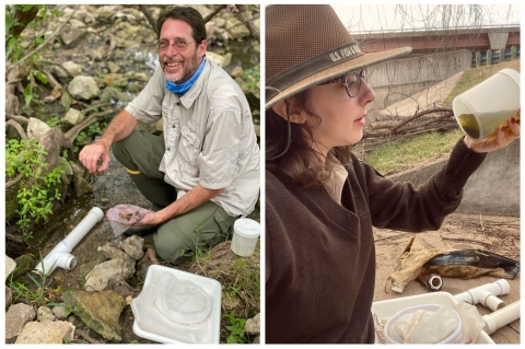 USFWS biologists Randy Gibson and Amelia Hunter