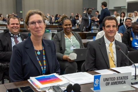  Medium shot of the U.S. delegation at the CITES CoP19.