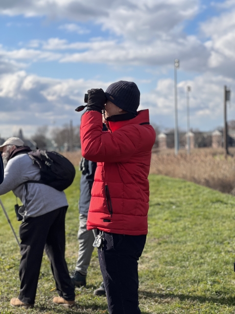 Participants in the 3rd-annual Christmas Bird Count look for birds in Elizabeth, New Jersey, as part of the Elizabeth Urban Wildlife Refuge Partnership