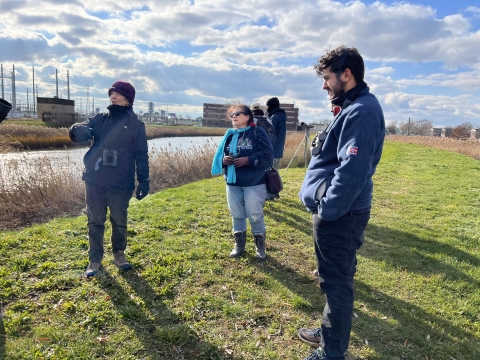 Participants in the 3rd-annual Christmas Bird Count look for birds in Elizabeth, New Jersey, as part of the Elizabeth Urban Wildlife Refuge Partnership