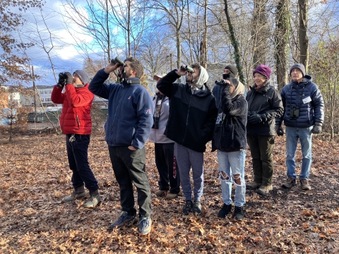 Participants in the 3rd-annual Christmas Bird Count look for birds in Elizabeth, New Jersey, as part of the Elizabeth Urban Wildlife Refuge Partnership