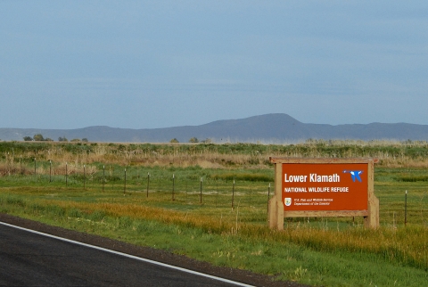 Picture of Lower Klamath National Wildlife Refuge entrance sign.