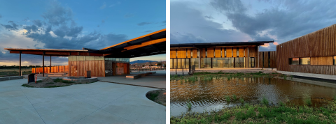 Valle de Oro National Wildlife Refuge Visitor Center at sunset