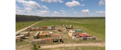 A wide angle view of Townsend Bombing Range shows practice range.