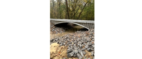 Photo of arch which facilitates fish passage in St. Clair County, Alabama.