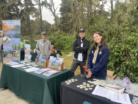 Humboldt Bay National Wildlife Refuge staff participating in the dunes unit dedication as a National Natural Landmark.