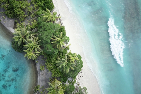 Aerial view of Barren Island at Palmyra Atoll NWR 