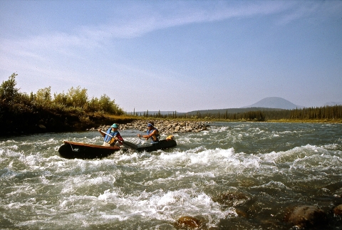 Paddlers navigate rapids on Alaska’s Sheenjek River