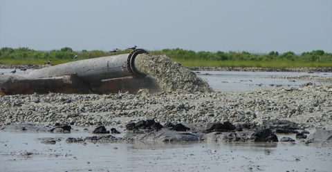 Marsh creation from sediment dredging