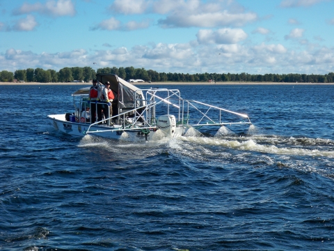 Delta Lampricide Spreader Boat.