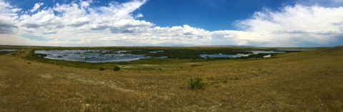 Clouds rolling over the plains.