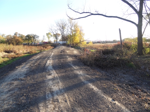 Dirt path in construction site.