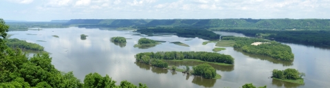 overlooking the Upper Mississippi River in Iowa