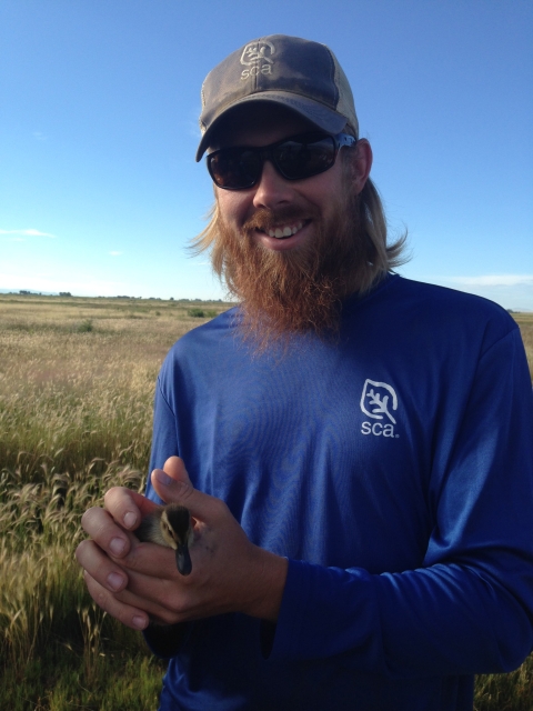 SCA Intern holding a duckling