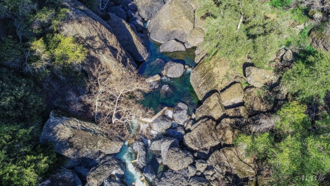 a river running through a rocky area