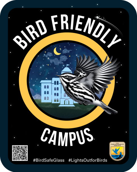 Bird friendly campus sign