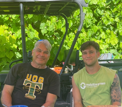 Brian Leon Guerrero and grandson, Aidan, maintenance team for the Guam National Wildlife Refuge