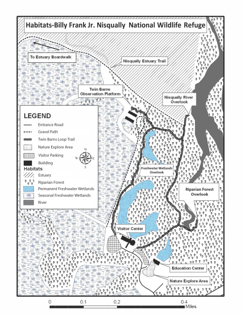 map of habitats and trails