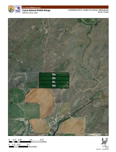 Map of Camas NWR Farming Opportunity