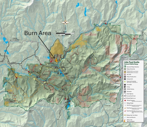 Map of a planned controlled burn at Little Pend Oreille NWR