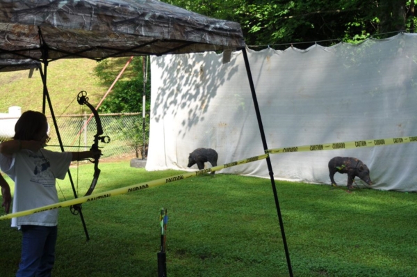 Archery at the annual Kids Fishing Rodeo at Chattahoochee Forest National Fish Hatchery