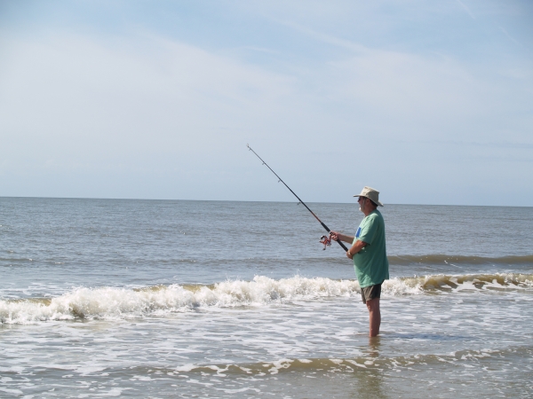 Surf fishing on Blackbeard Island NWR