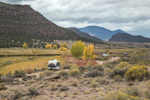 The Swinging Bridge Campground is open year-round at Browns Park NWR. 