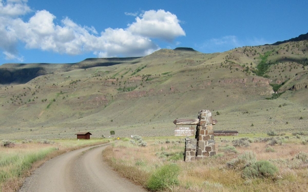 entrance to camp hart with historic ccc camp sign