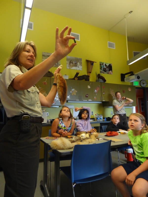 Staff member teaching to a classroom of students